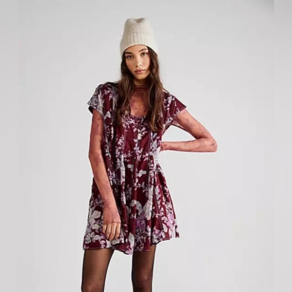 Free people Sully Dress raisin combo with pockets - Picture 2 of 5